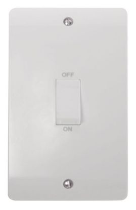 CMA502  Mode White 45A 2 Gang Single Cooker Switch